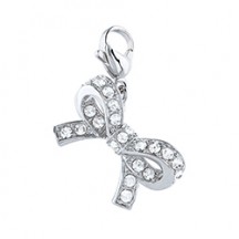 SILVER CRYSTAL BOW DANGLE