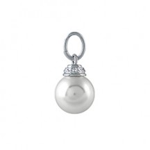SILVER PEARL DANGLE WITH PAVÉ ACCENT